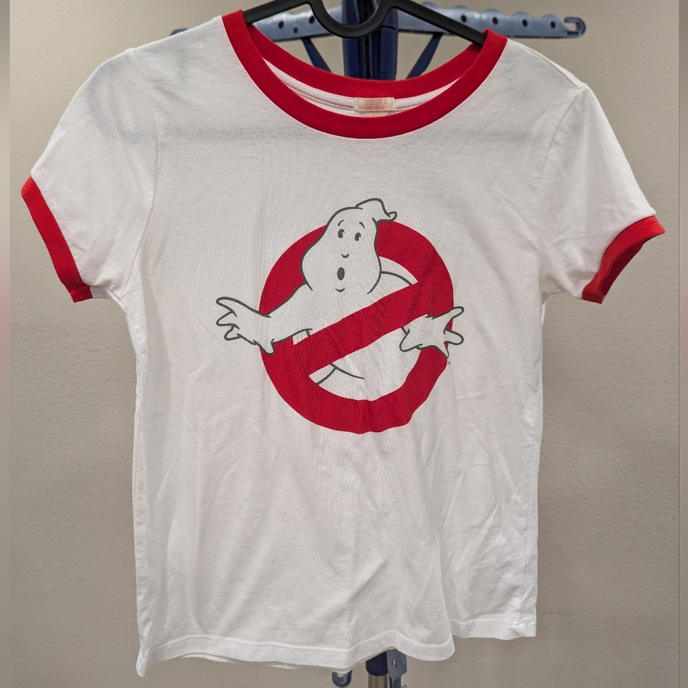 Ghostbusters Logo Ringer T-Shirt - White and Red Girl 13/14